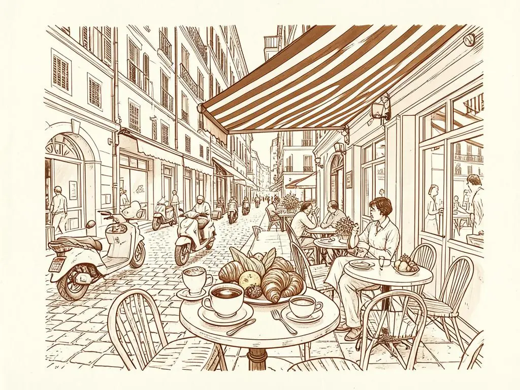 Monaco breakfast & brunch illustration