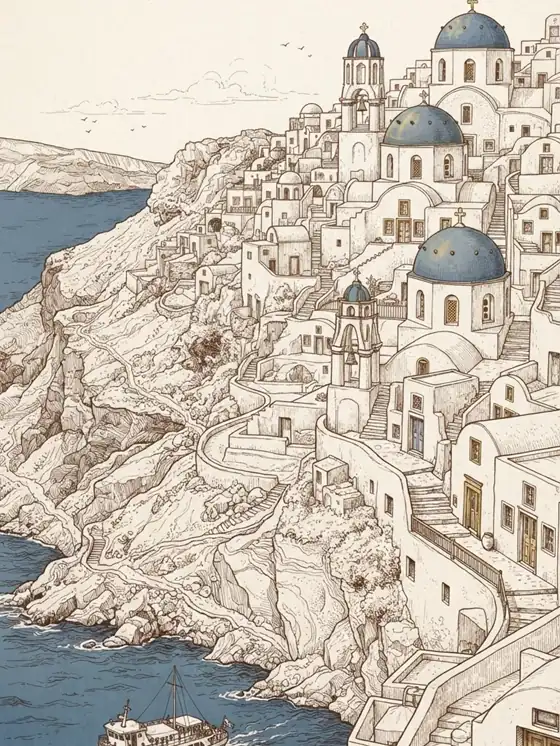 Santorini cityscape