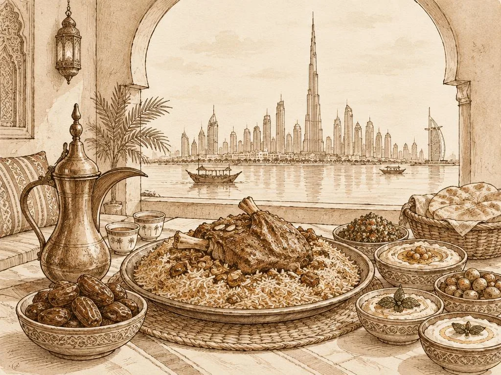 Dubai best food illustration