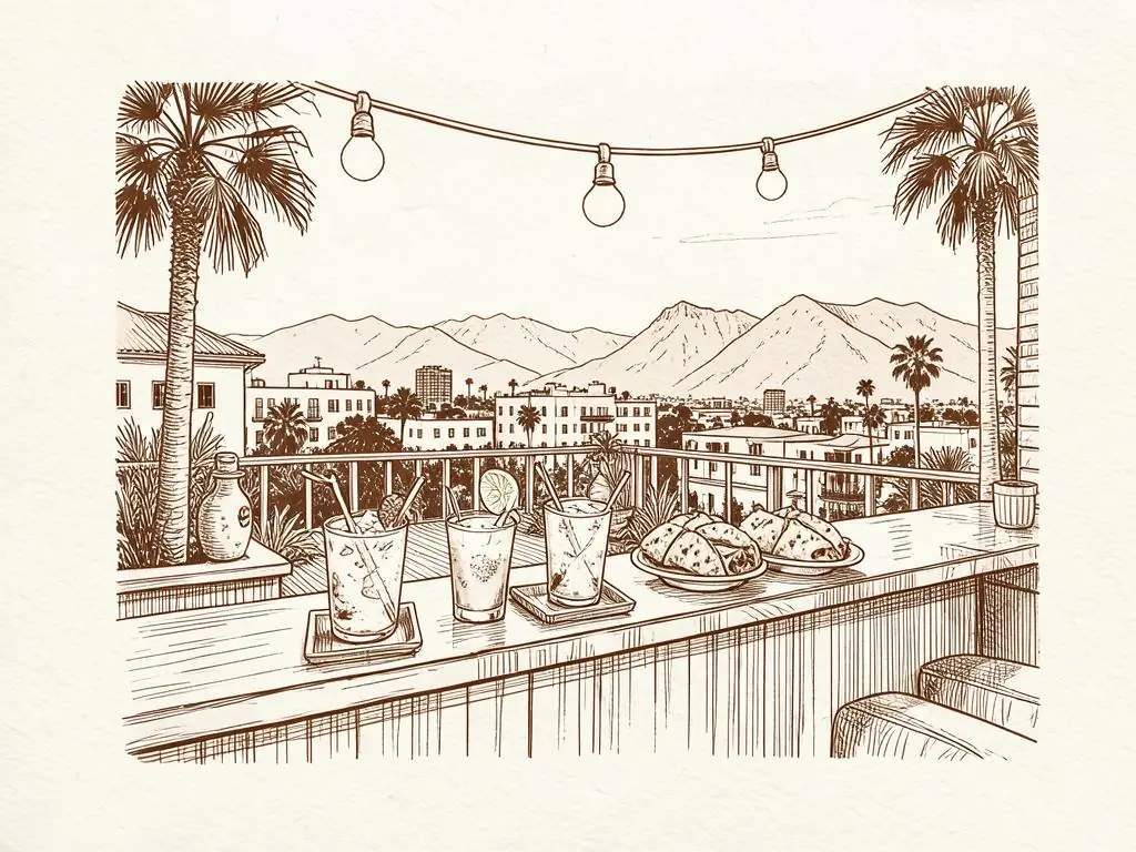 Los Angeles happy hour illustration