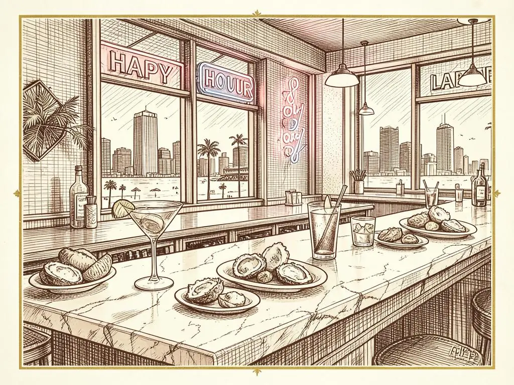 Las Vegas happy hour illustration