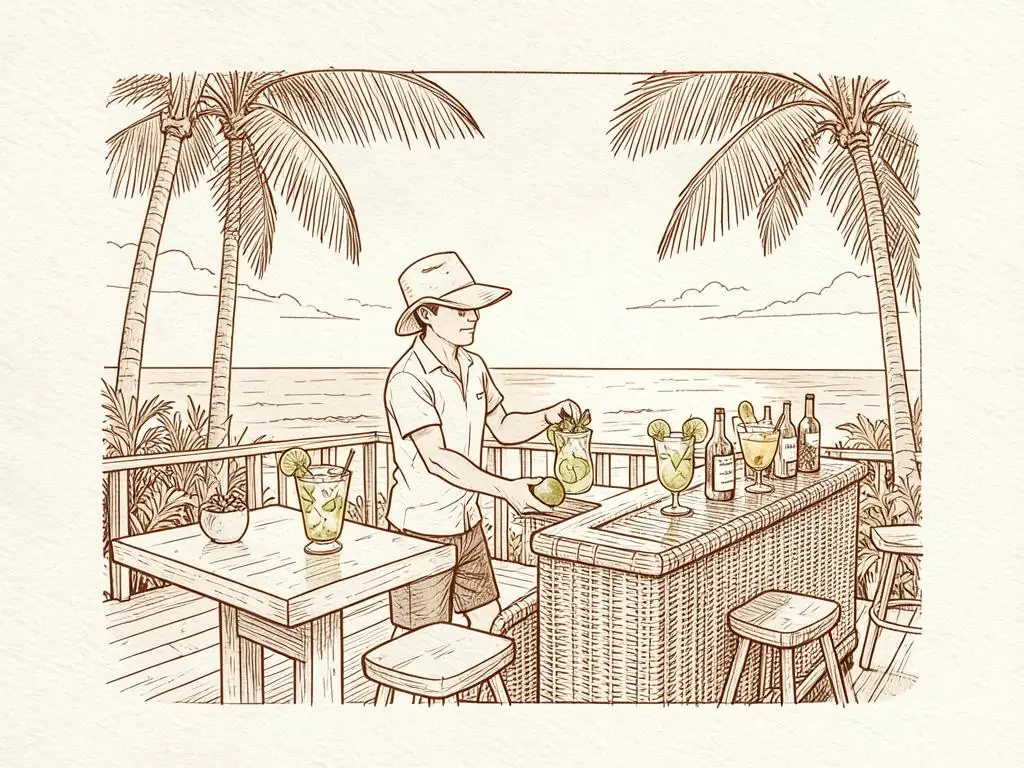 Miami happy hour illustration