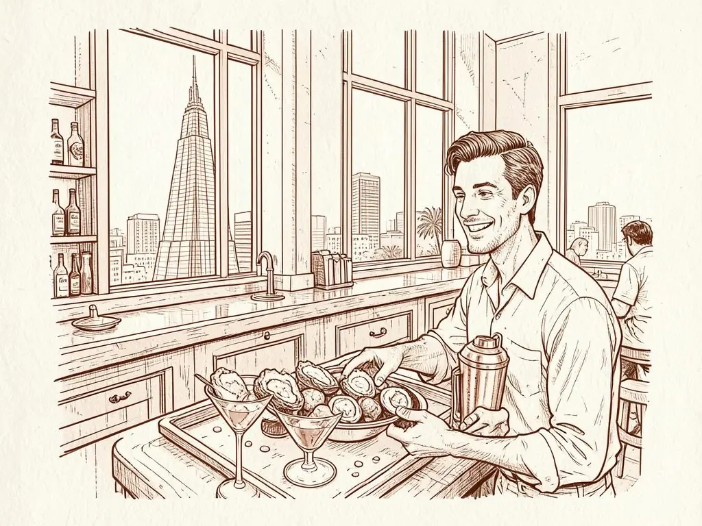 San Francisco happy hour illustration