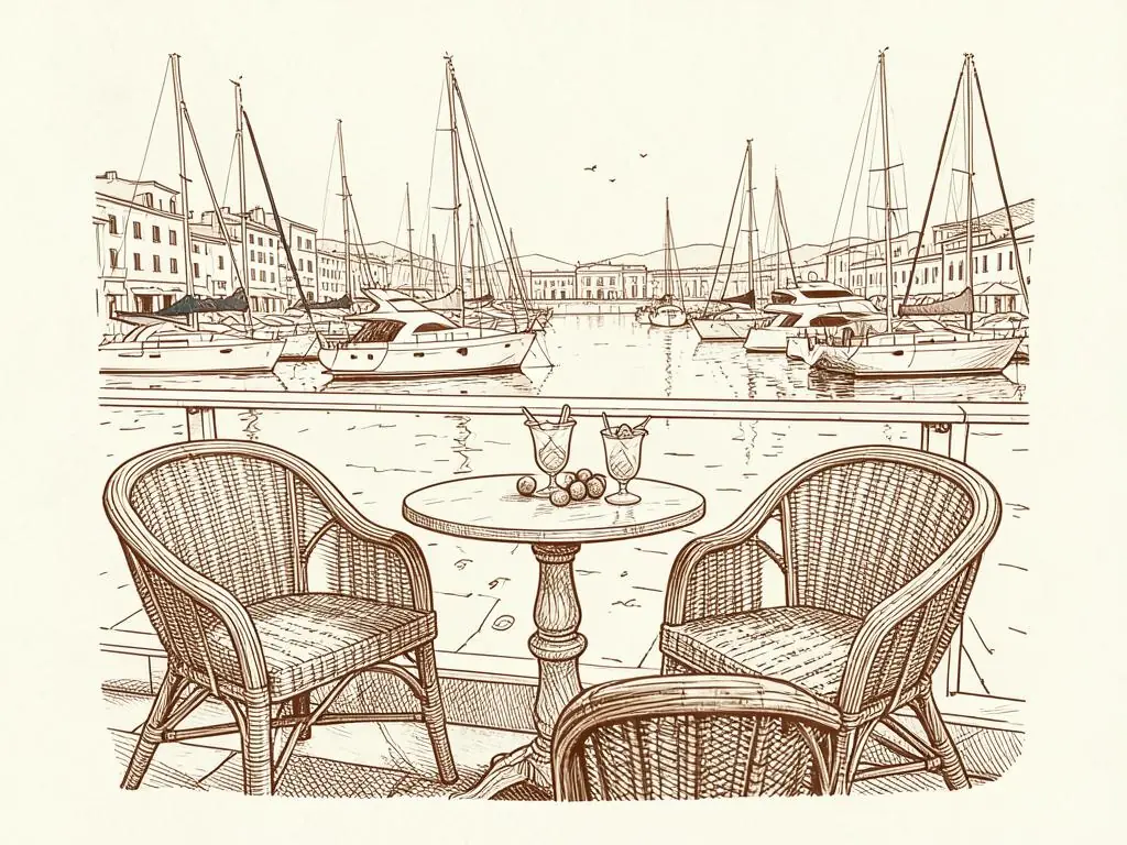 Monaco happy hour illustration