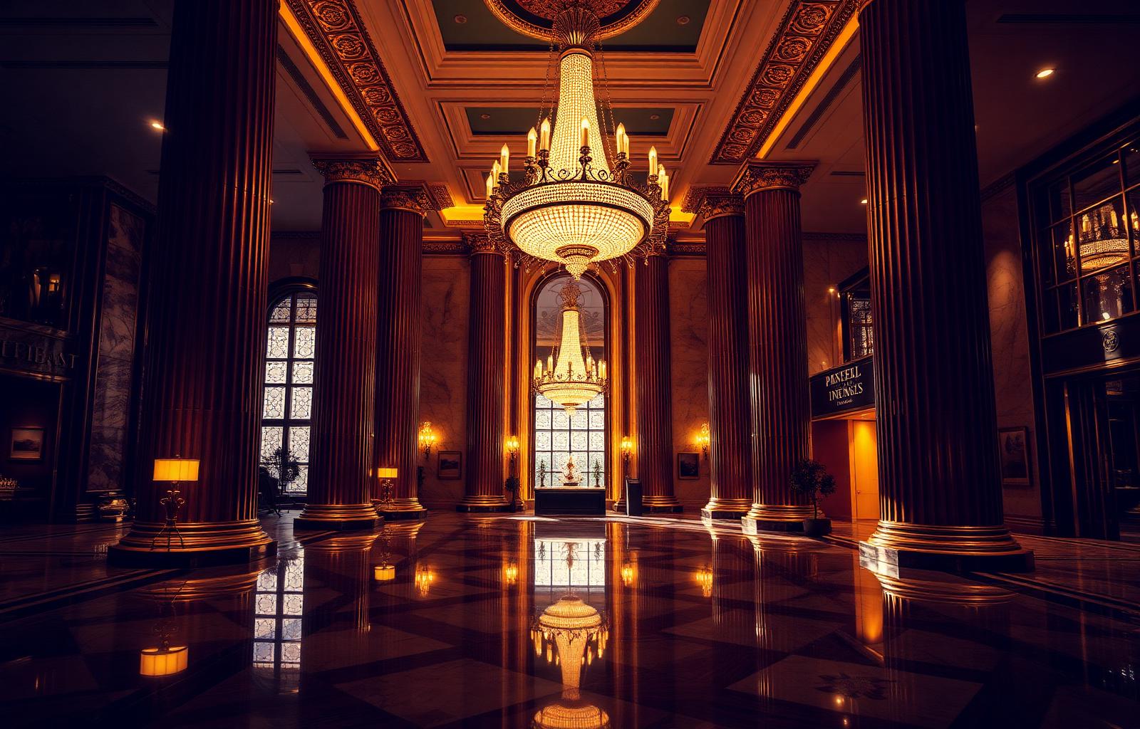 Luxury hotel lobby