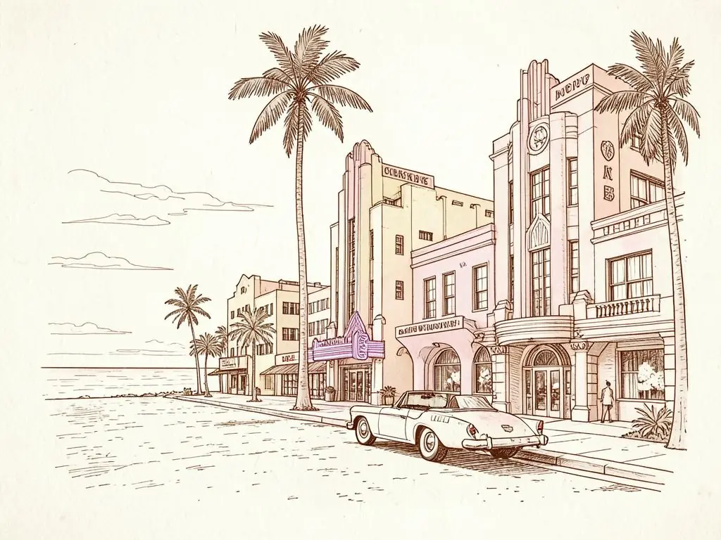 Miami hotels illustration
