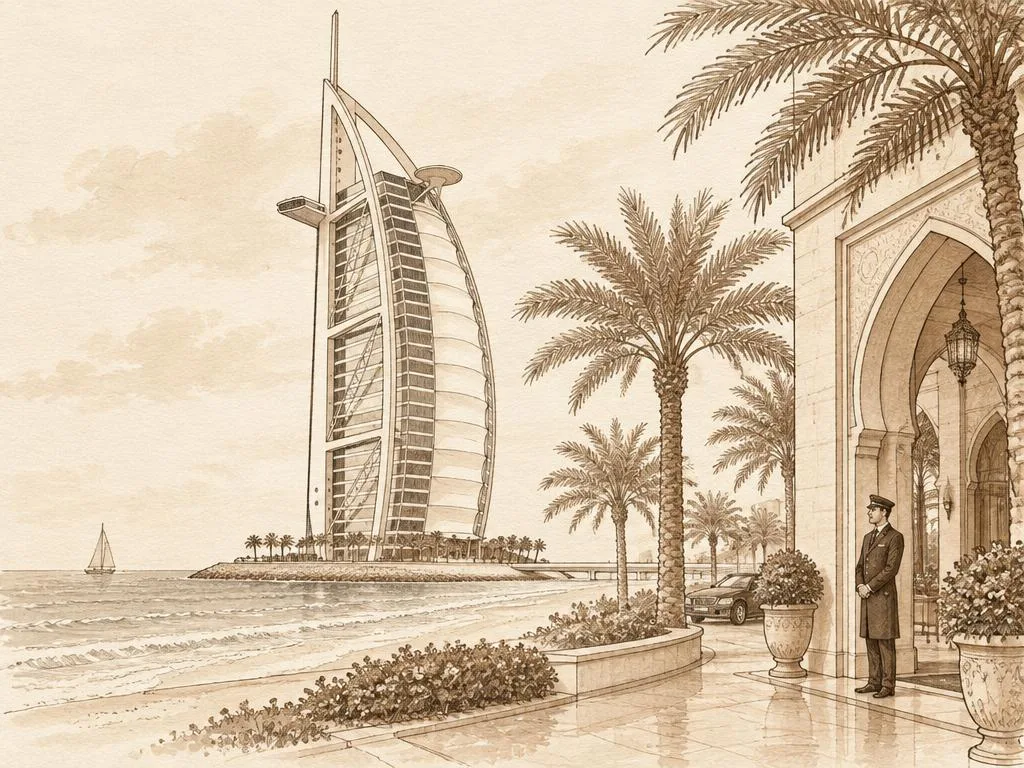 Dubai hotels illustration
