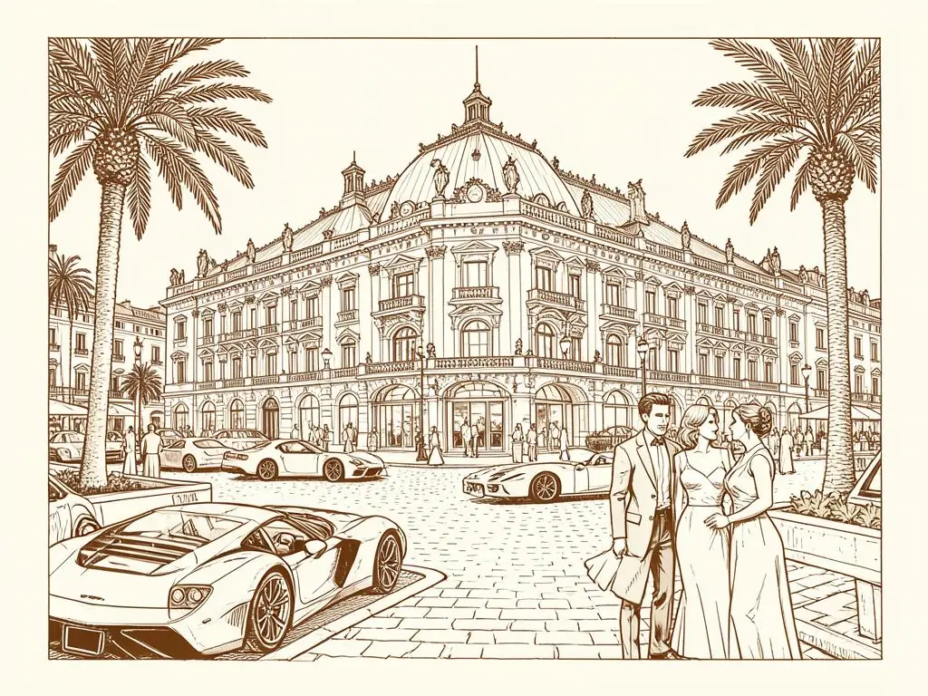 Monaco nightlife illustration