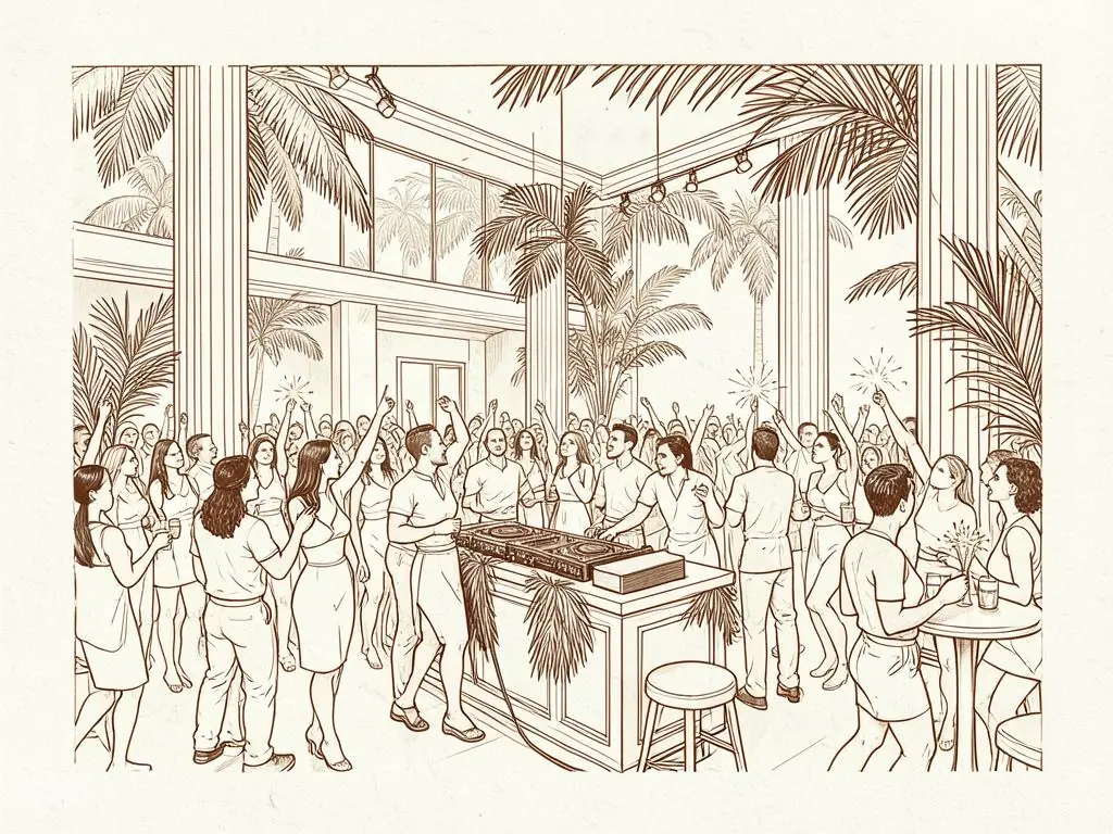 Miami nightlife illustration