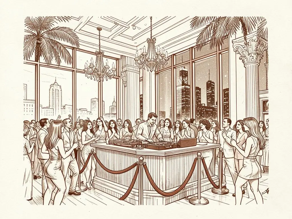Los Angeles nightlife illustration