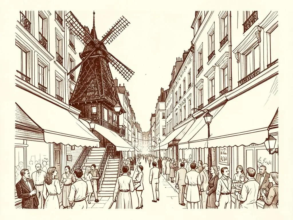 Paris nightlife illustration