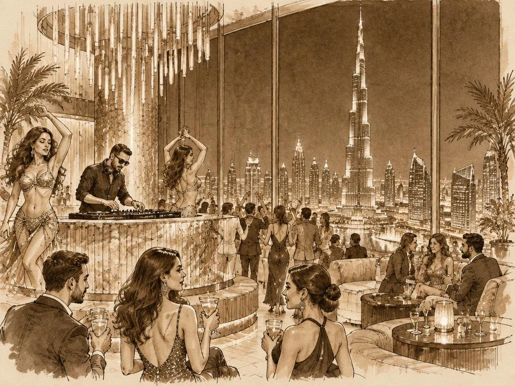 Dubai nightlife illustration