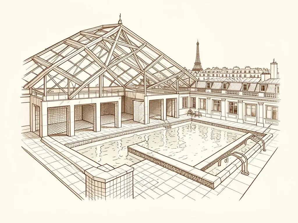 Paris hotel pools & pool clubs illustration