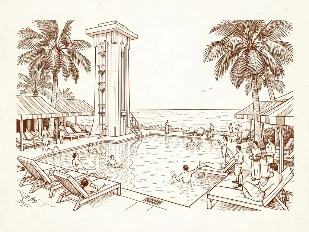 Miami hotel pools & pool clubs illustration