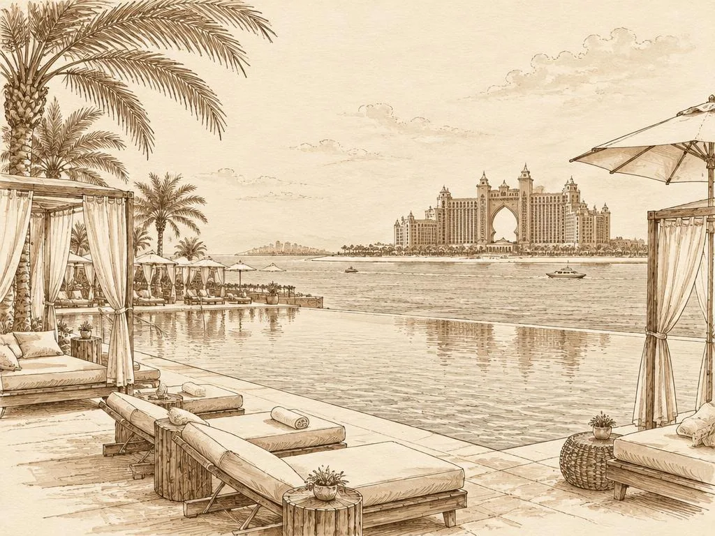 Dubai hotel pools & pool clubs illustration