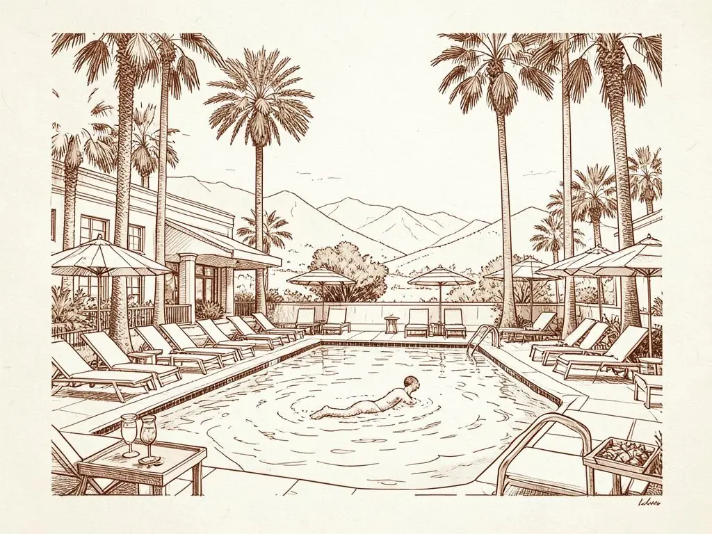 Los Angeles hotel pools & pool clubs illustration