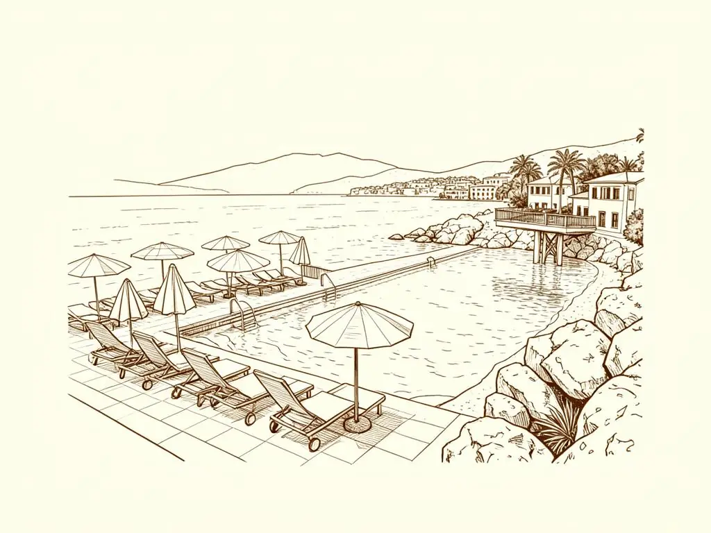 Monaco hotel pools & pool clubs illustration