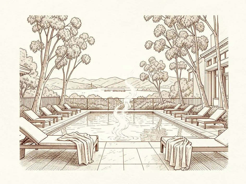 San Francisco hotel pools & pool clubs illustration