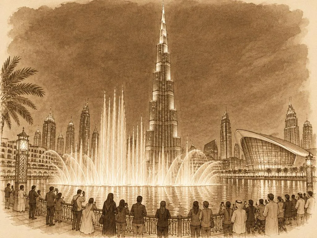 Dubai concerts & comedy illustration