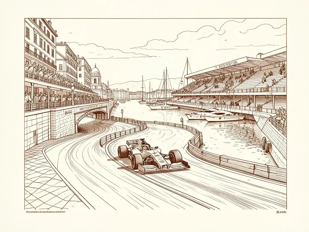 Monaco sports illustration