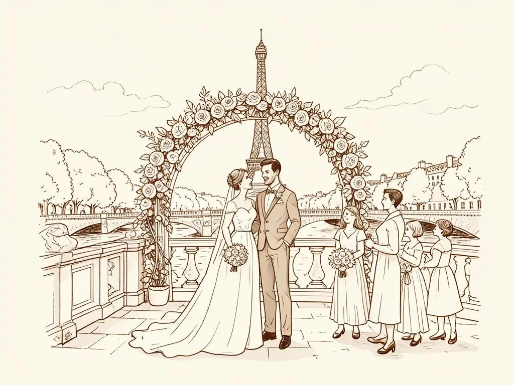 Paris weddings illustration