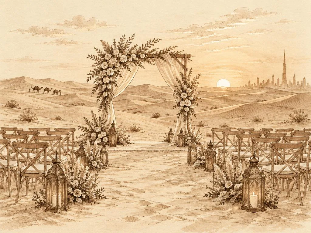 Dubai weddings illustration