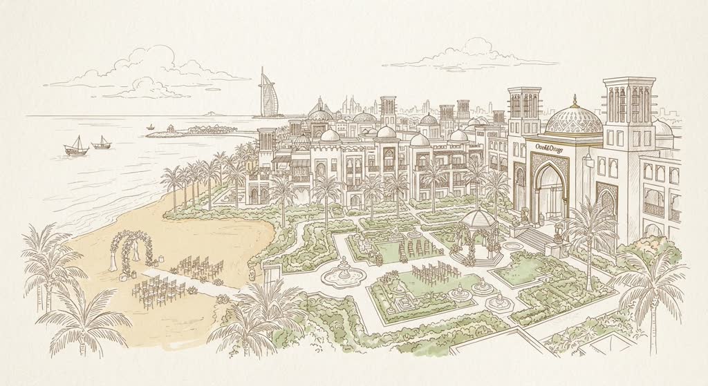 One&Only Royal Mirage Weddings illustration