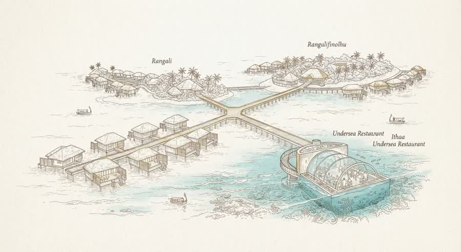 Conrad Maldives Rangali Island illustration