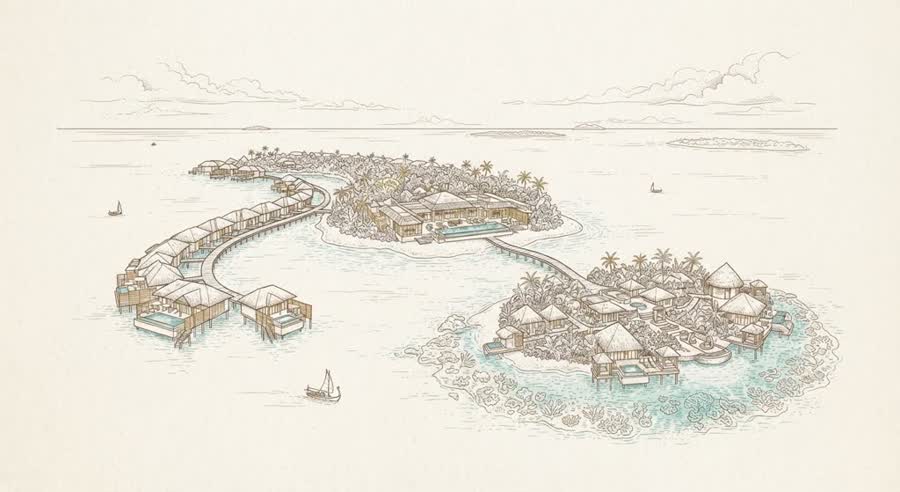Waldorf Astoria Maldives Ithaafushi illustration