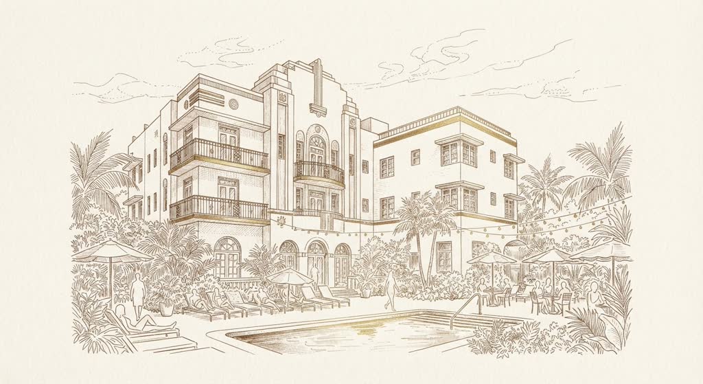 Freehand Miami illustration