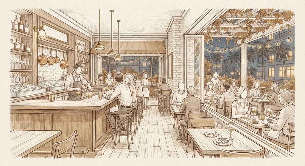 The River Oyster Bar illustration
