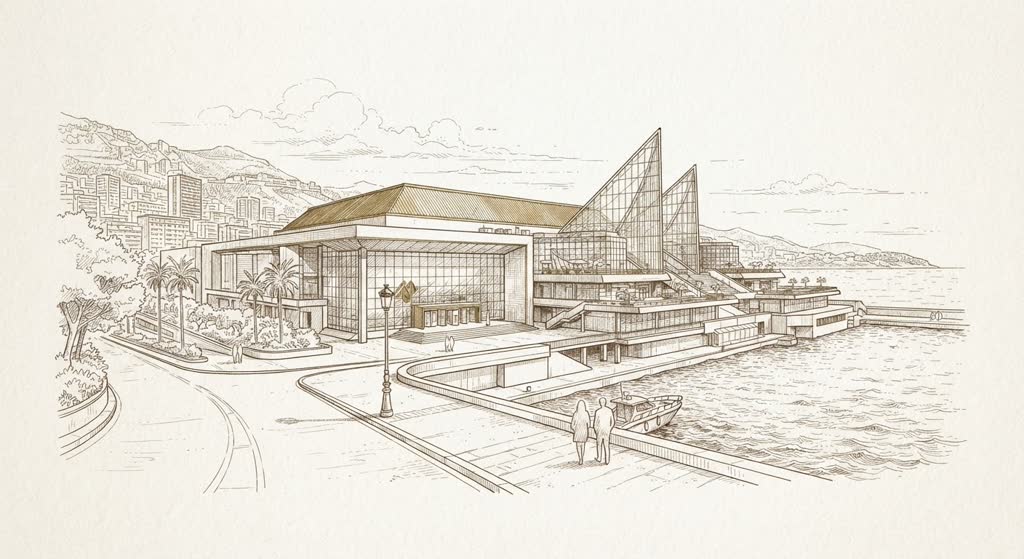 Grimaldi Forum Monaco illustration