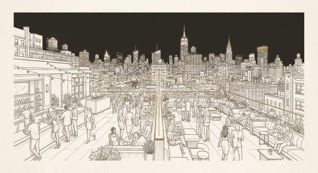 PUBLIC Hotel Rooftop Buyout illustration