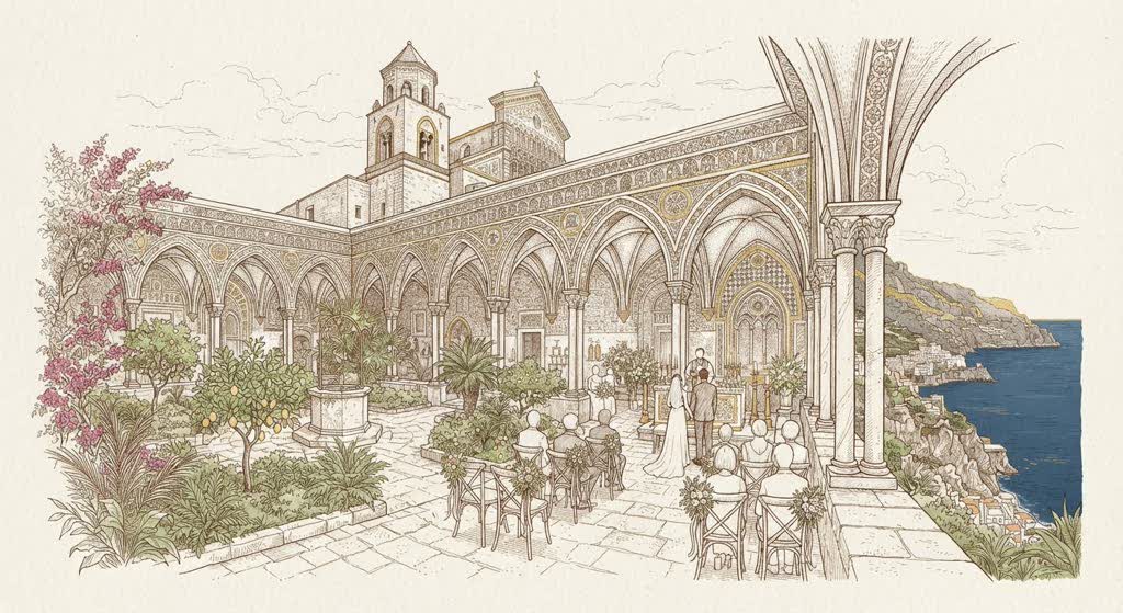 Convento di Amalfi Cloister illustration