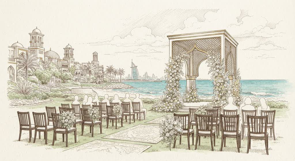 One&Only Royal Mirage Weddings illustration