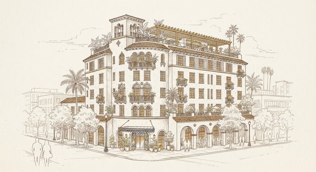 The Proper Hotel Santa Monica illustration