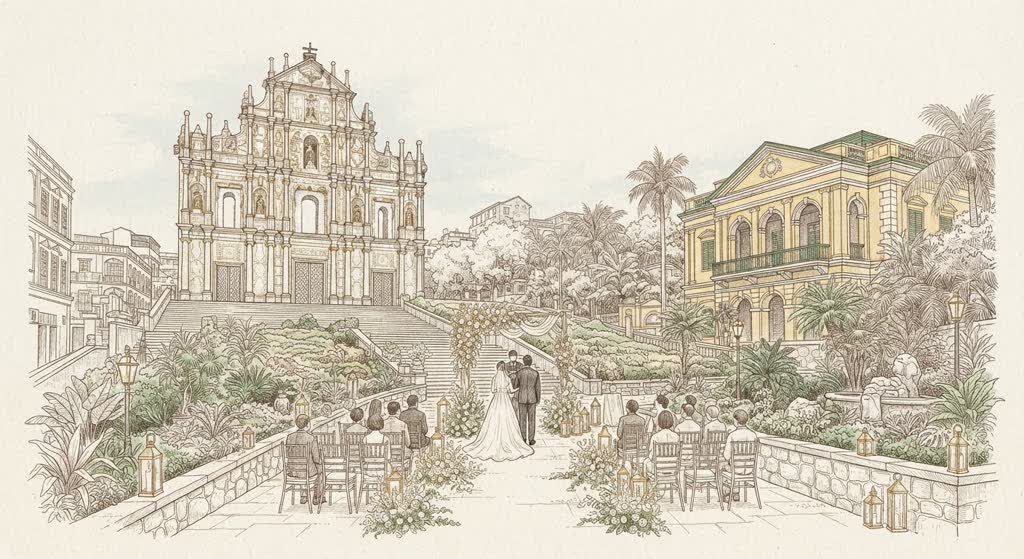 Ruins of St. Paul's & Dom Pedro V Theatre illustration