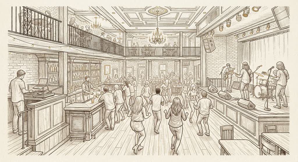 Bourbon Street Blues & Boogie Bar illustration
