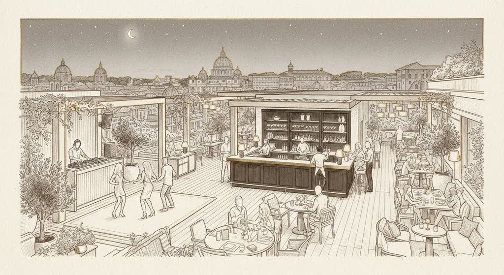 Zuma Rome Rooftop illustration