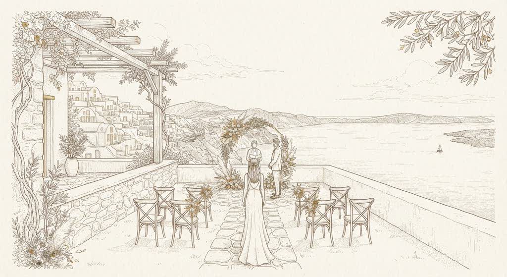 Villa Petra Santorini illustration