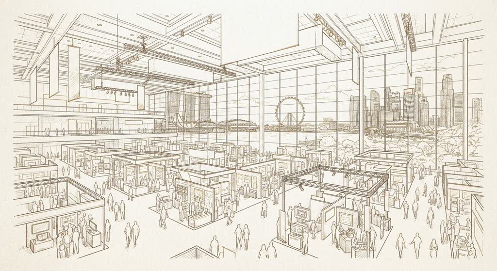 Suntec Singapore Convention & Exhibition Centre illustration