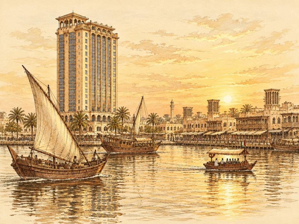 Radisson Blu Hotel, Dubai Deira Creek illustration