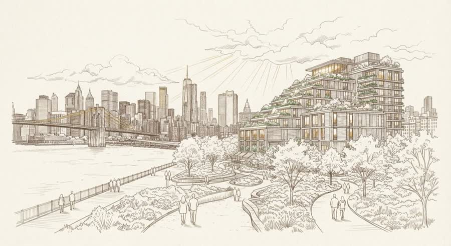1 Hotel Brooklyn Bridge illustration